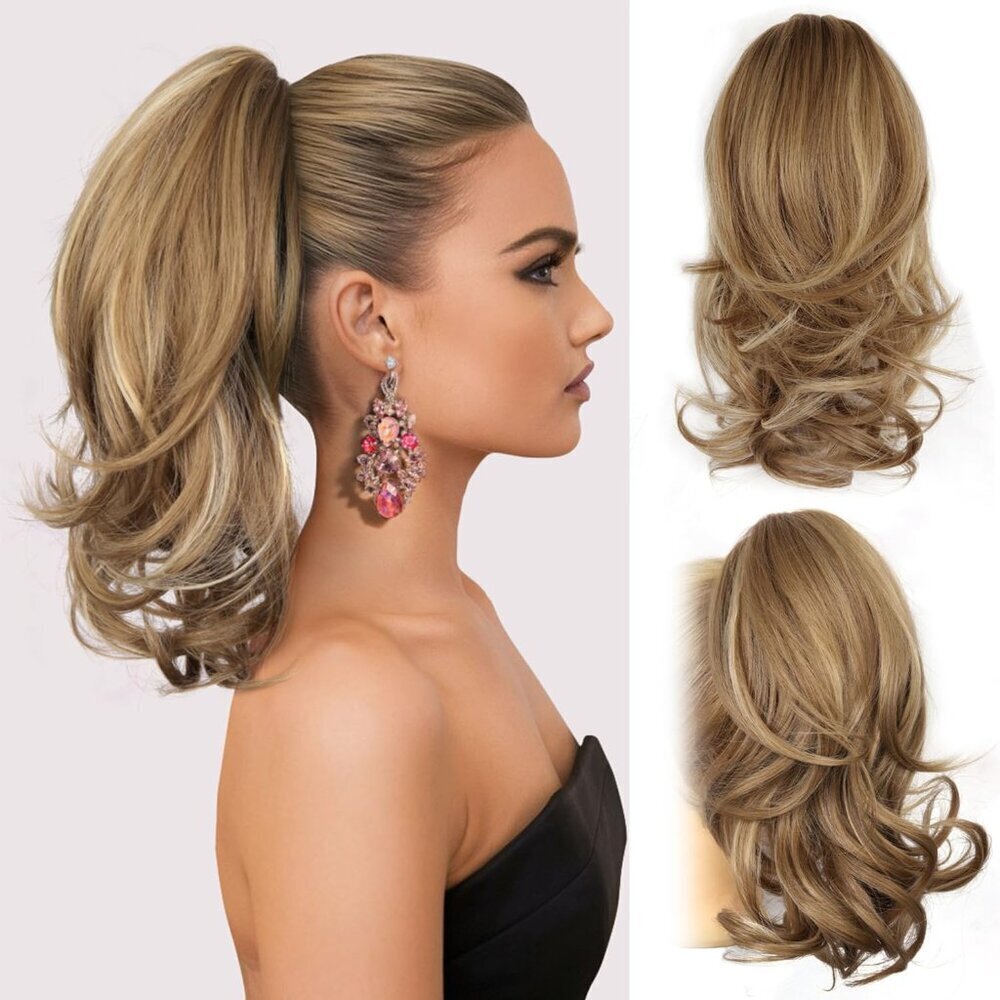 14 Inch Wavy Synthetic Ponytail Extension Hair Claw Clip Casual Updo